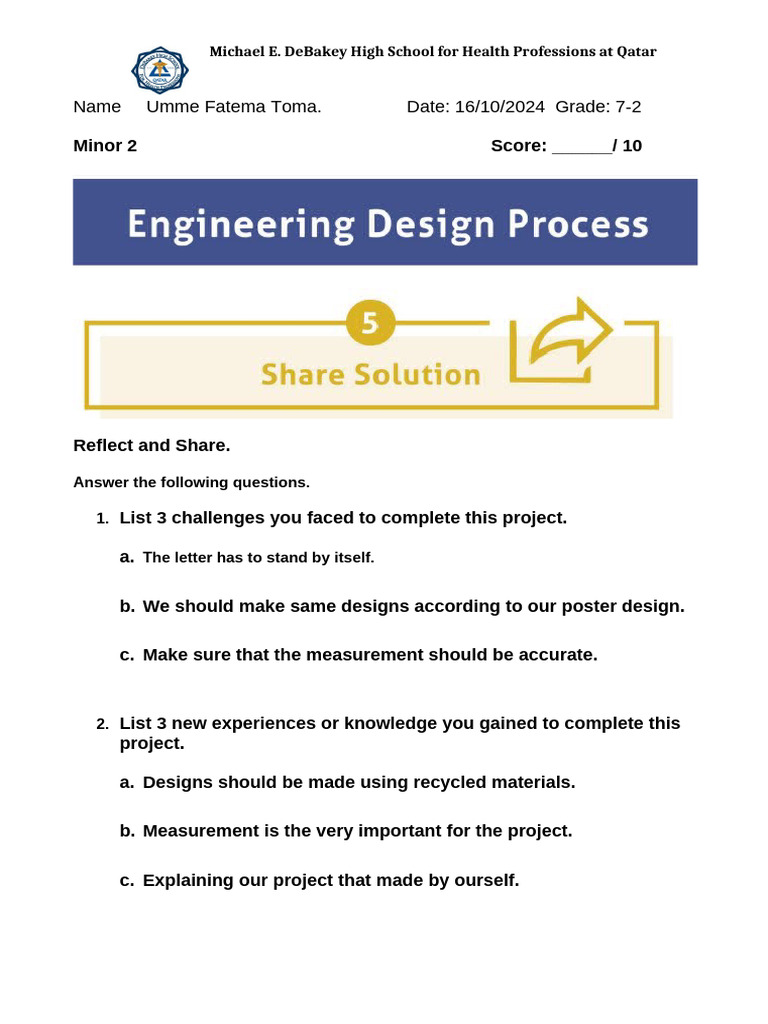 Project Reflection: Challenges & Insights | PDF