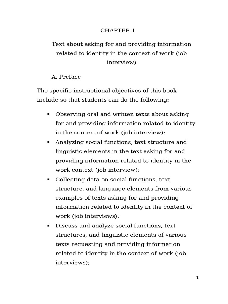 Job Interview Identity Communication Guide | PDF | Adverb | Language ...