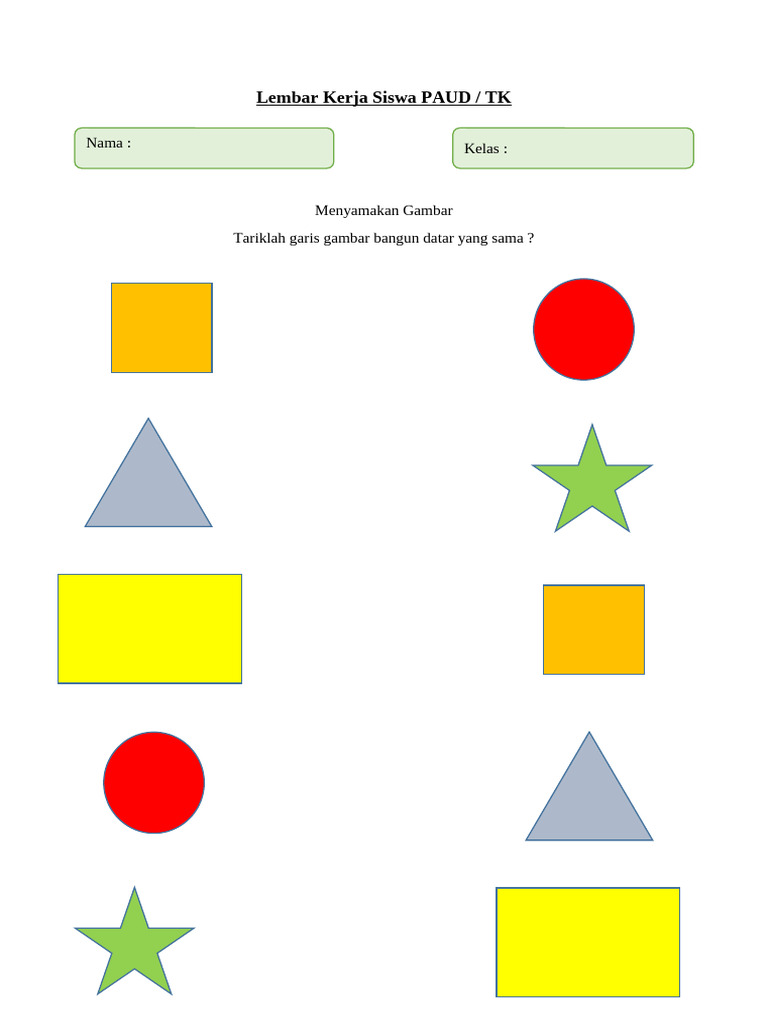 Lembar Kerja Bangun Datar Paud Tk Pdf