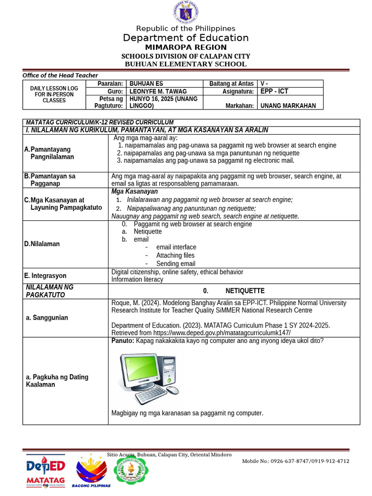 Department of Education: Epp - Ict | PDF