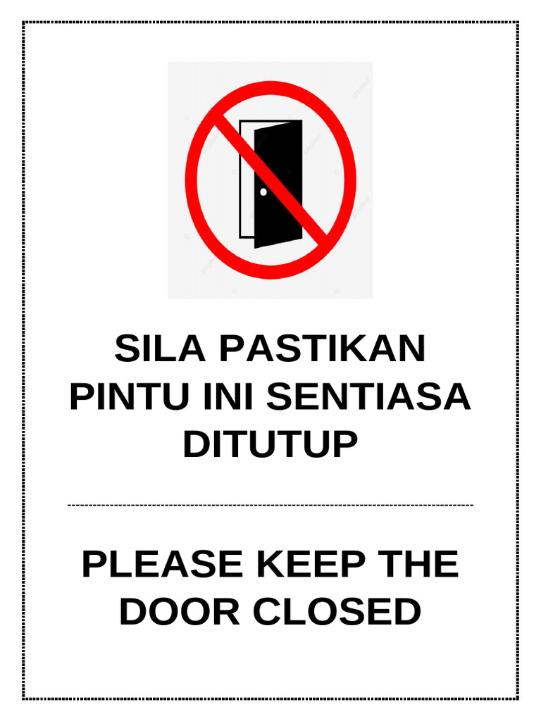 Signage Tutup Pintu | PDF