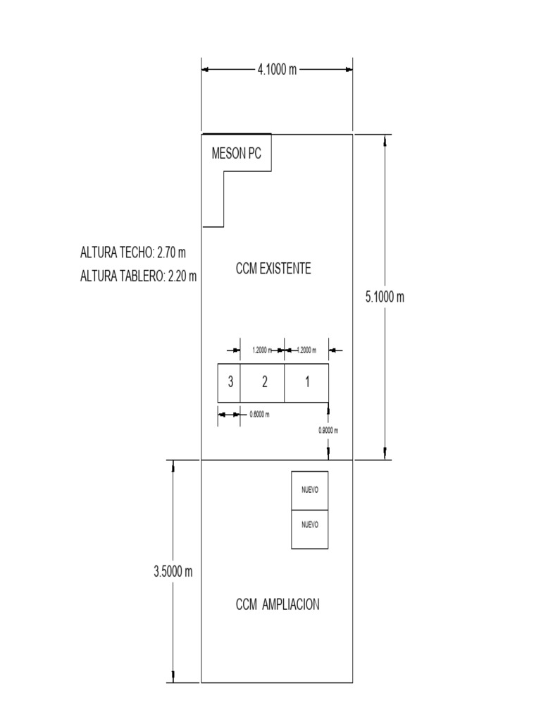 Dimensiones de Mesón PC y Ampliación | PDF