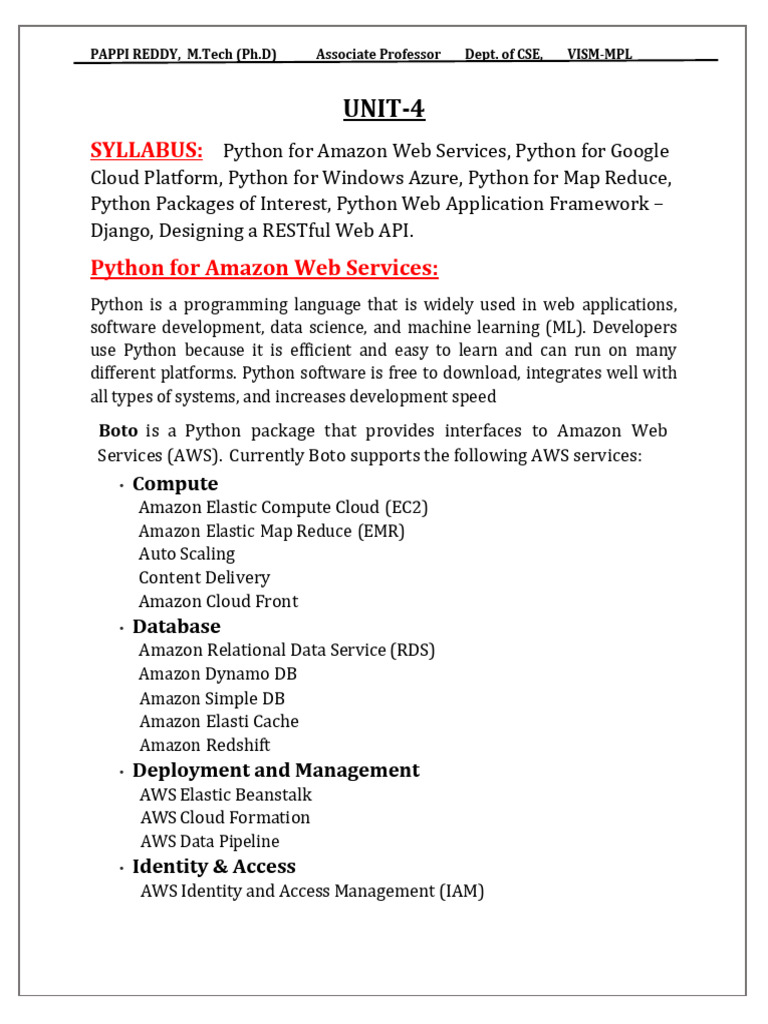 Python for Cloud Services: AWS & GCP | PDF | Amazon Web Services ...