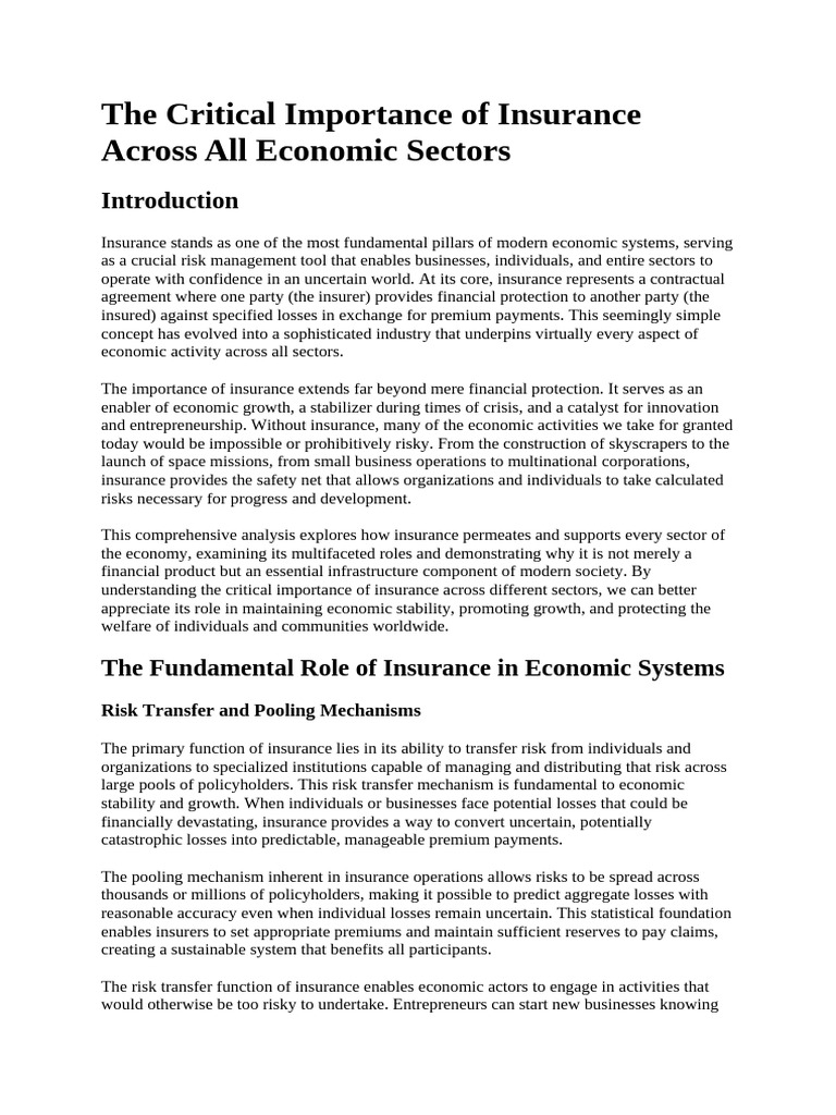 The Role of Insurance in Economic Growth | PDF | Insurance | Health Care