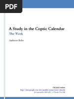 A Study in the Coptic Calendar- The Week