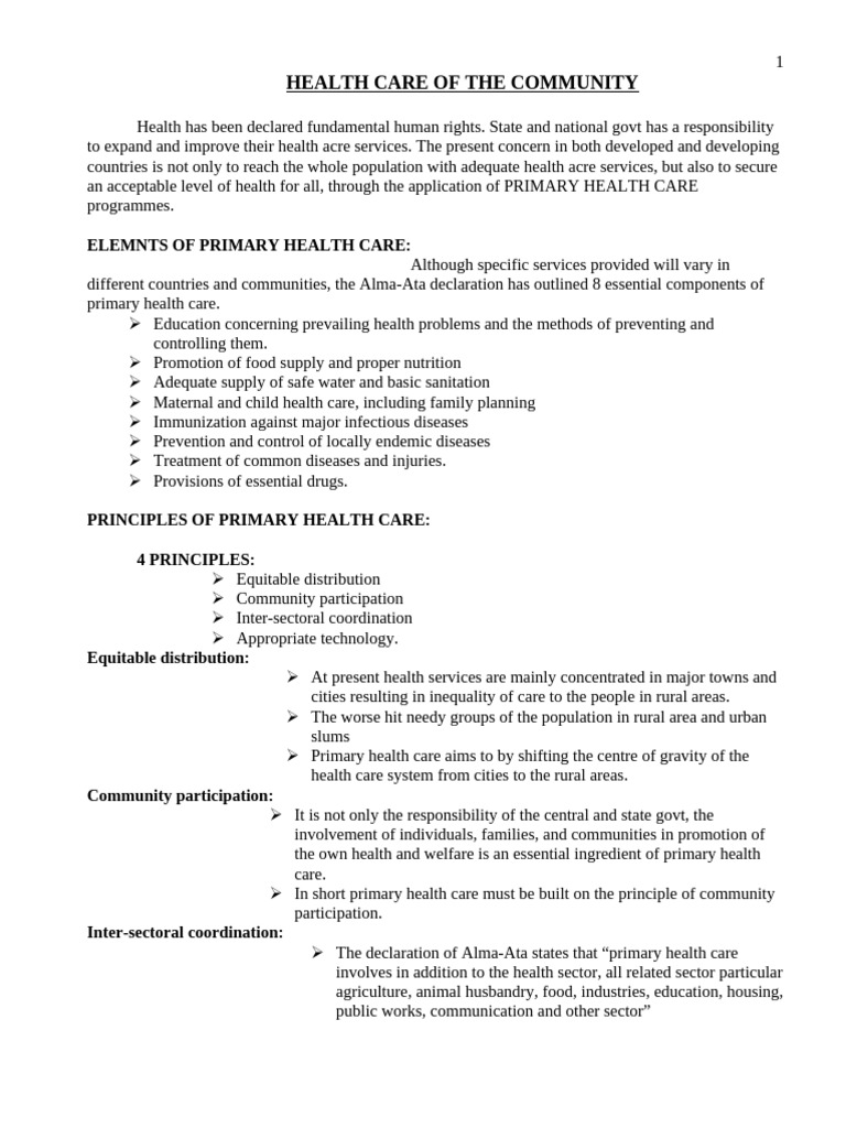 Primary Health Care: Community Health Strategies | PDF | Health Care ...
