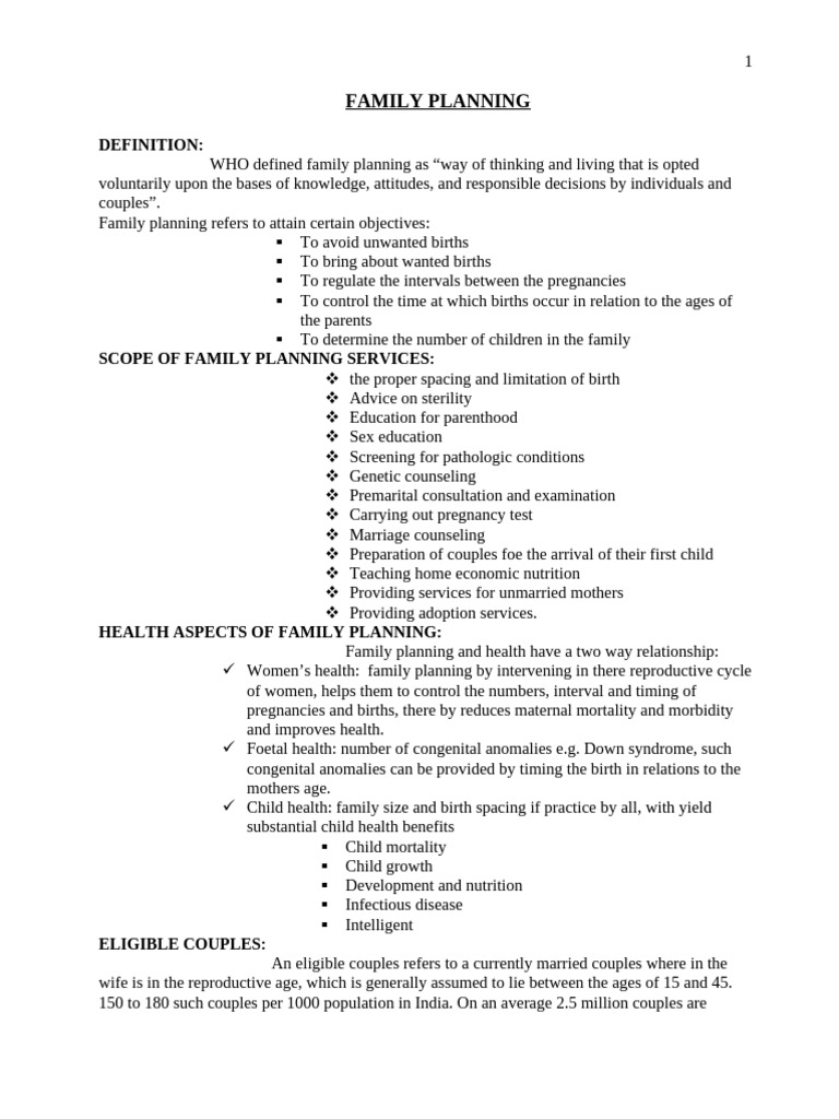 Comprehensive Guide to Family Planning | PDF | Birth Control | Combined ...