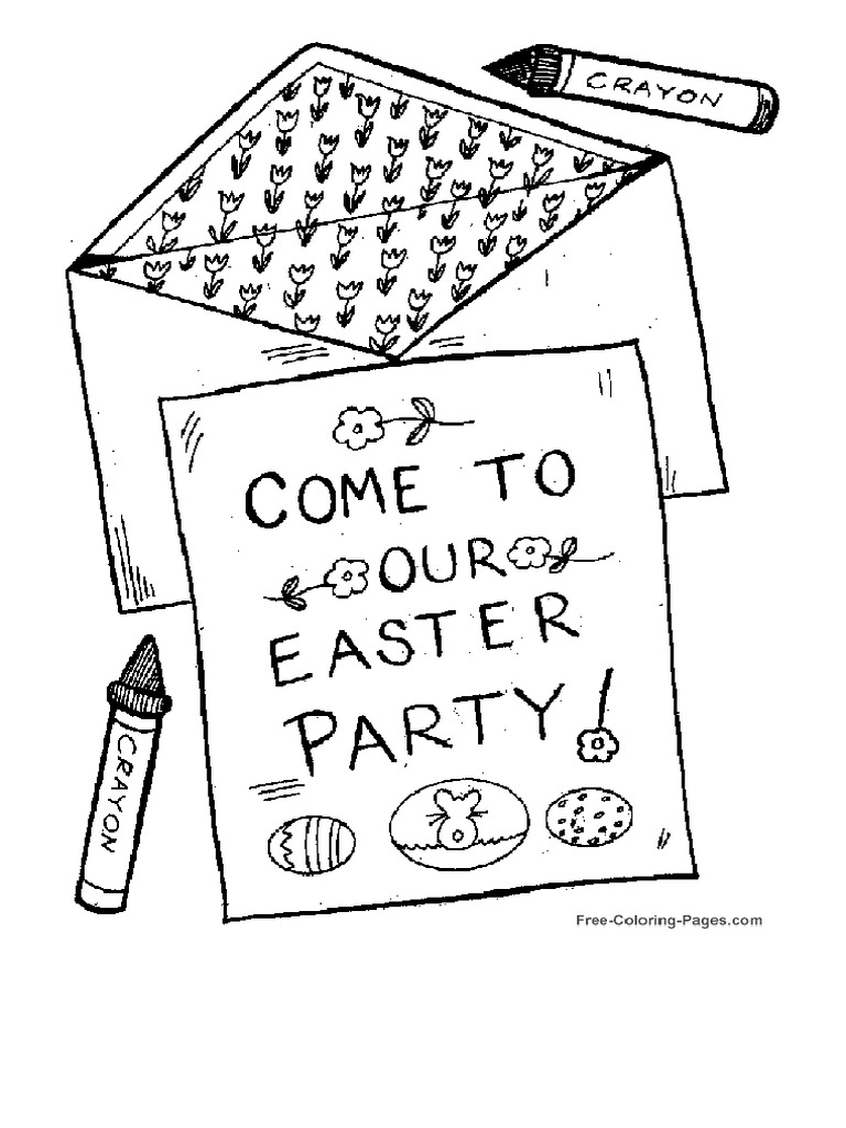 Color Sheets for Easter Easter Party Invitation PDF