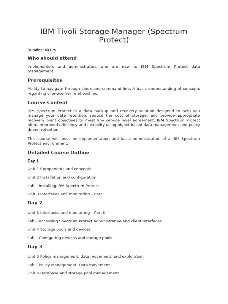 IBM Spectrum Protect Version 8.1.6 | PDF