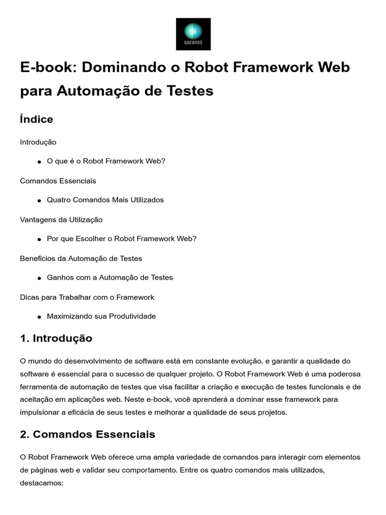 Dominando o Robot Framework Web | PDF | Rede mundial de computadores ...