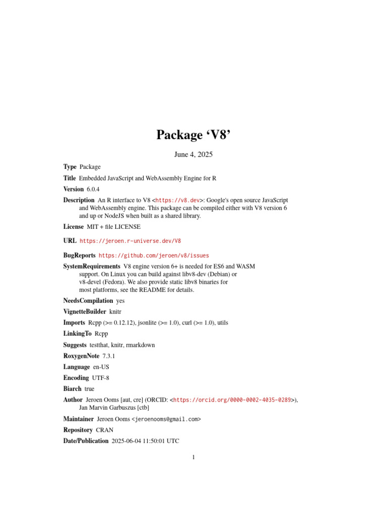 R Interface for V8 JavaScript Engine | PDF | Java Script | Parameter ...