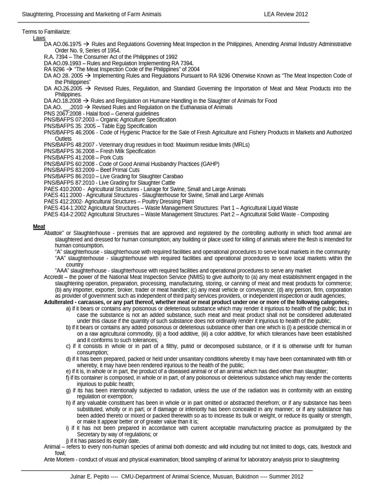 Farm Animal Slaughtering & Processing Guide | PDF | Animal Slaughter ...