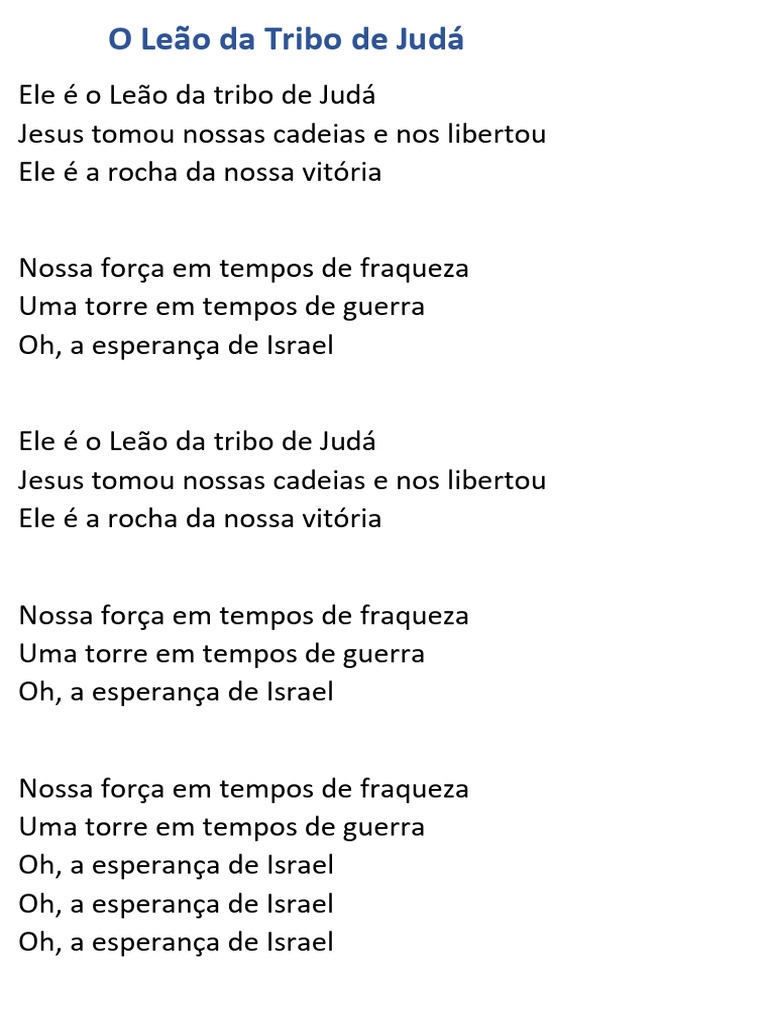 Leão da Tribo de Judá: Esperança e Vitória | PDF