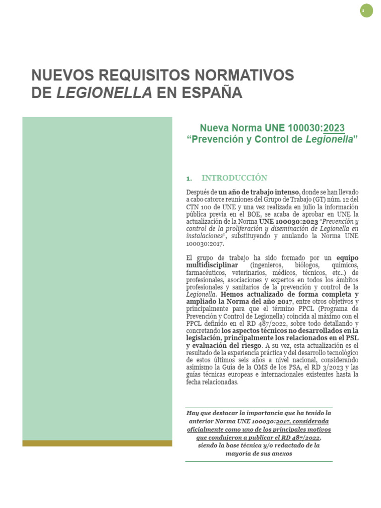 Actualización Norma UNE 100030:2023 | PDF | Riesgo | Agua