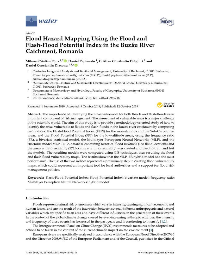 Flood Hazard Mapping in Buzău River | PDF | Flood | Machine Learning