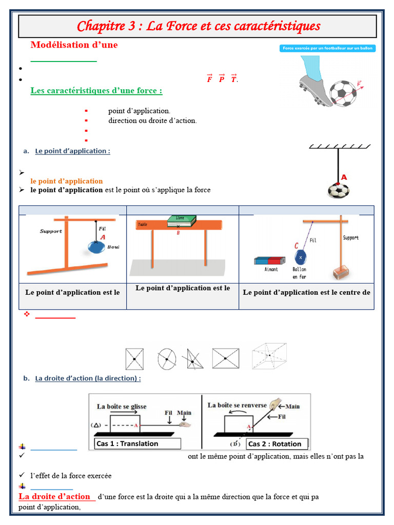 Caractéristiques d'une force mécanique | PDF | Obliger | Sciences physiques