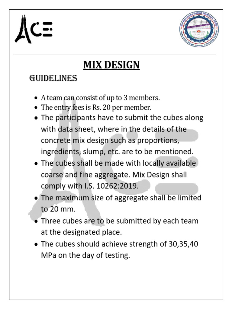 Mix Design Guidelines | PDF