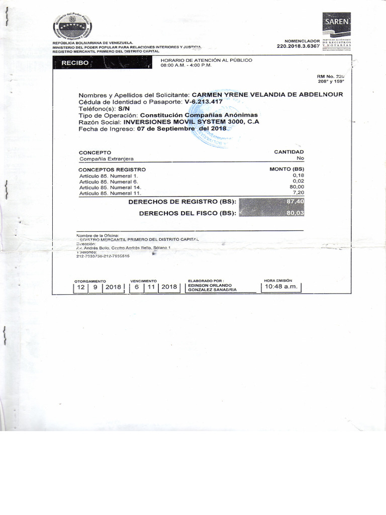 Acta Constitutiva Movilsystem 3000002 | PDF