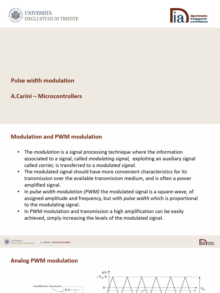 PWM Modulation Techniques Overview | PDF | Modulation | Analogue ...
