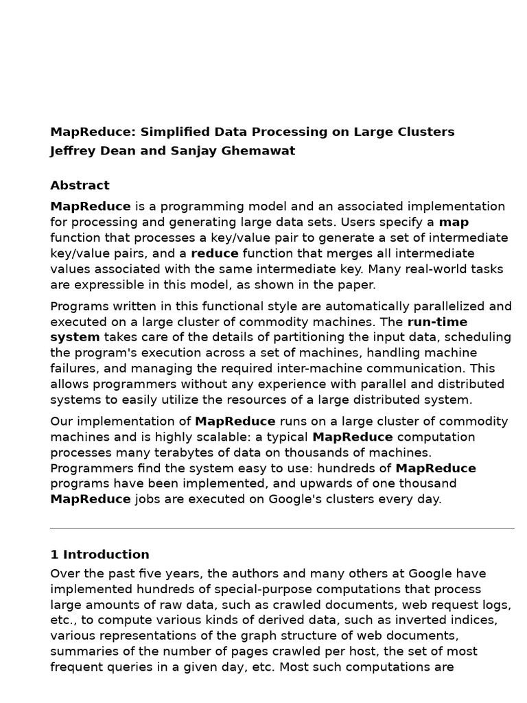Formatting MapReduce Paper for LibreOffice | PDF | Map Reduce ...