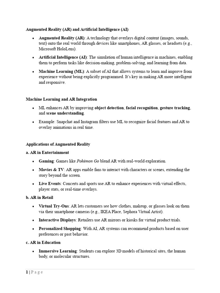 4.5 Augmented Reality (AR) and Artificial Intelligence (AI) | PDF ...