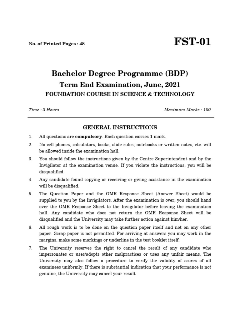 Foundation Course Exam Guidelines | PDF | Homo | Infrared