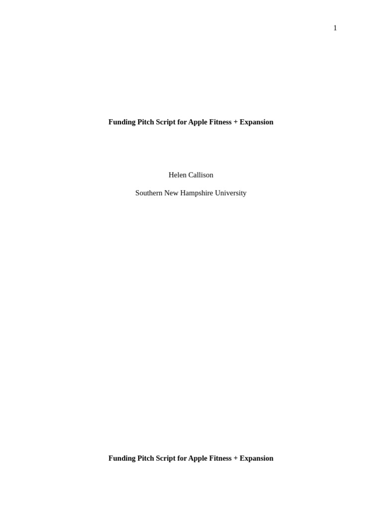 Funding Pitch Script For Apple Fitness + - G022u7z | PDF | Apple Inc ...
