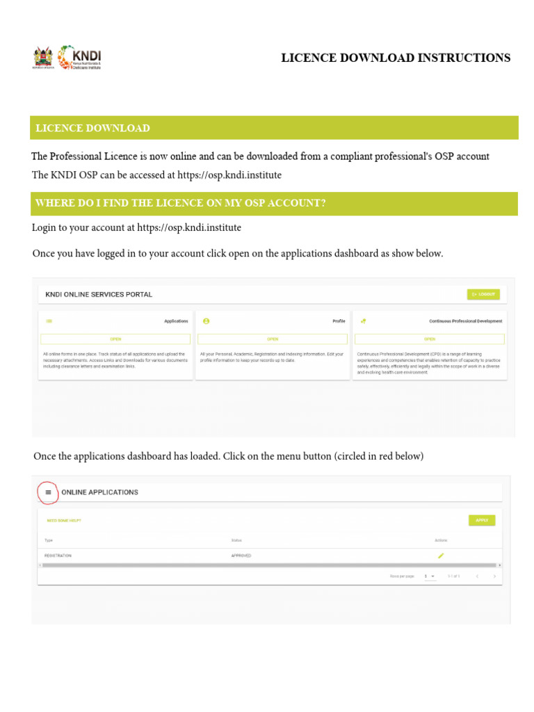 Download Your KNDI License Online | PDF