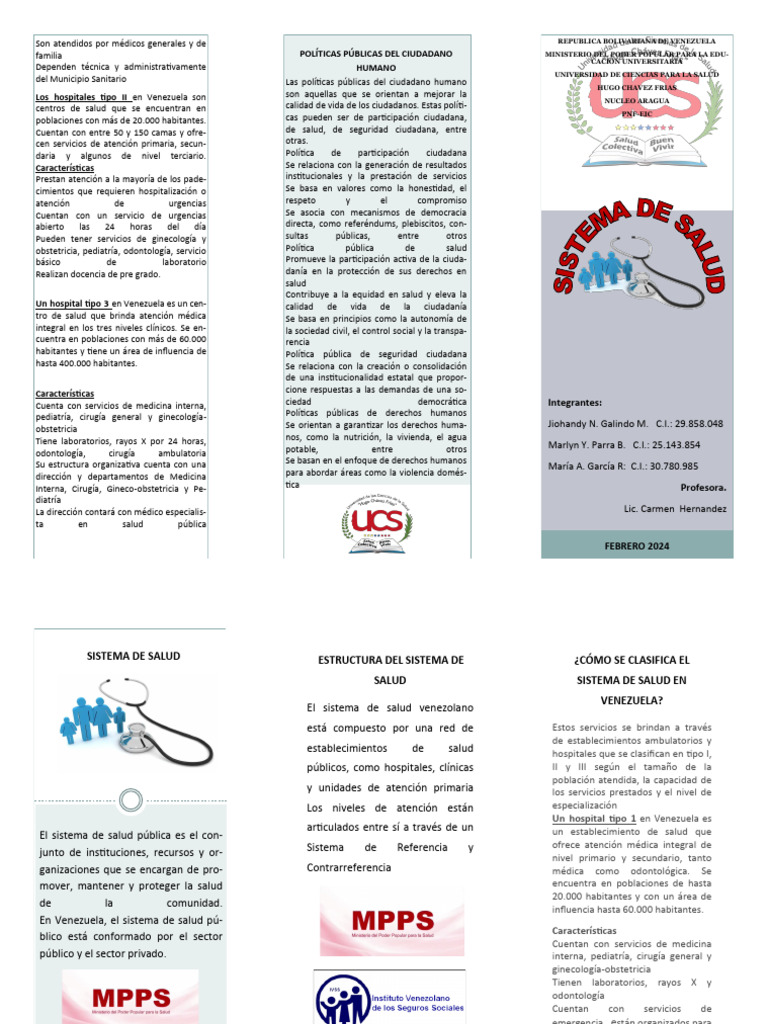 Clasificación y Estructura del Sistema de Salud en Venezuela | PDF ...