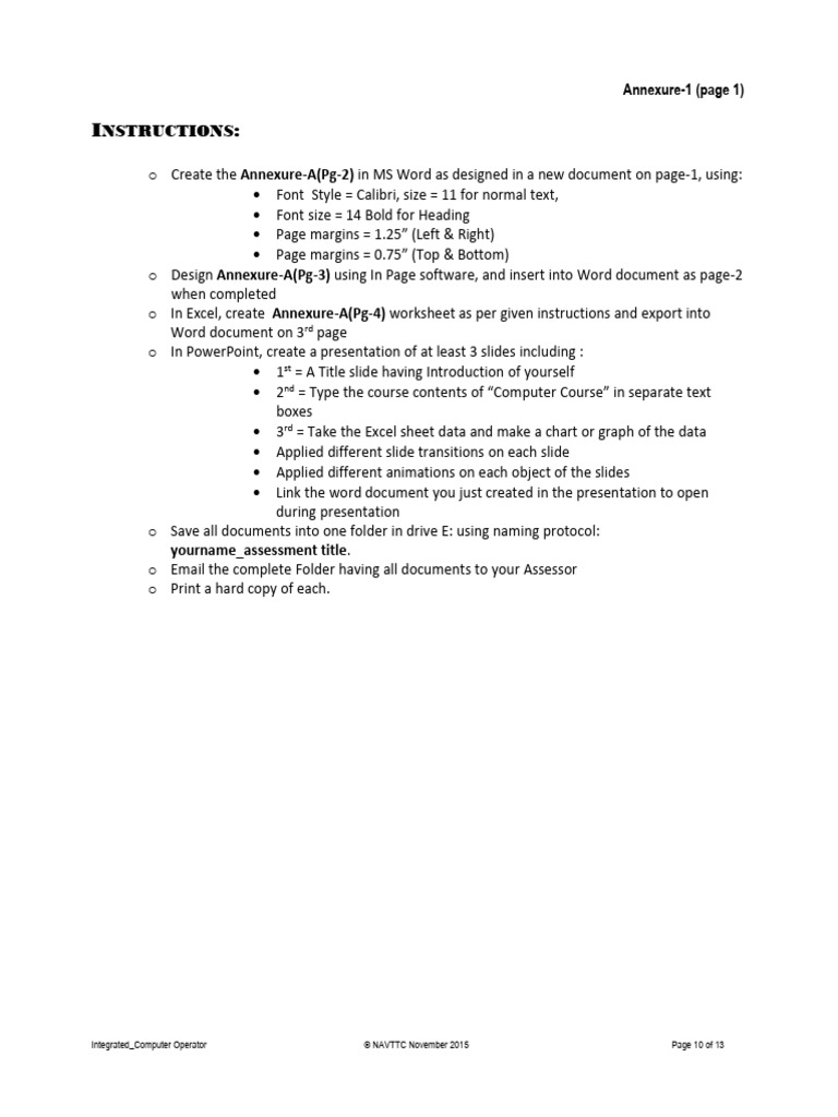 Integrated Computer Operator Instructions | PDF | Microsoft Word ...