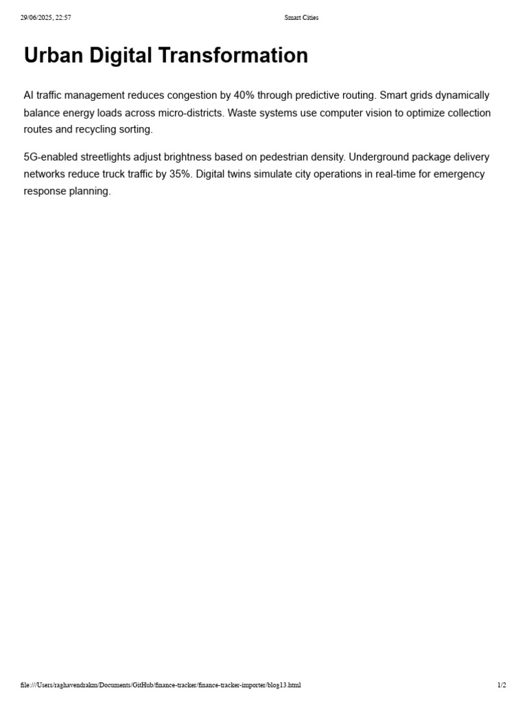 Smart Urban Digital Innovations | PDF