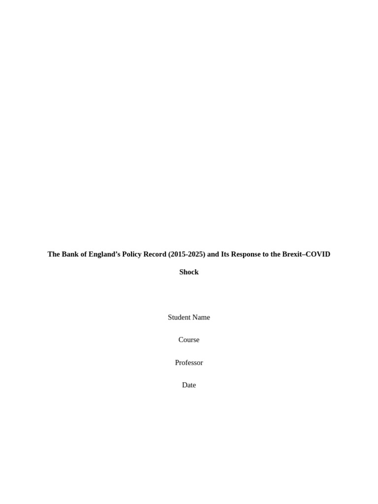 Bank of England Policy Analysis: 2015-2025 | PDF | Inflation | Recession