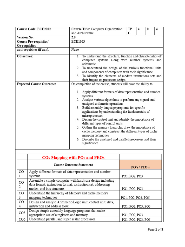 ECE2002: Computer Organization Overview | PDF | Central Processing Unit ...