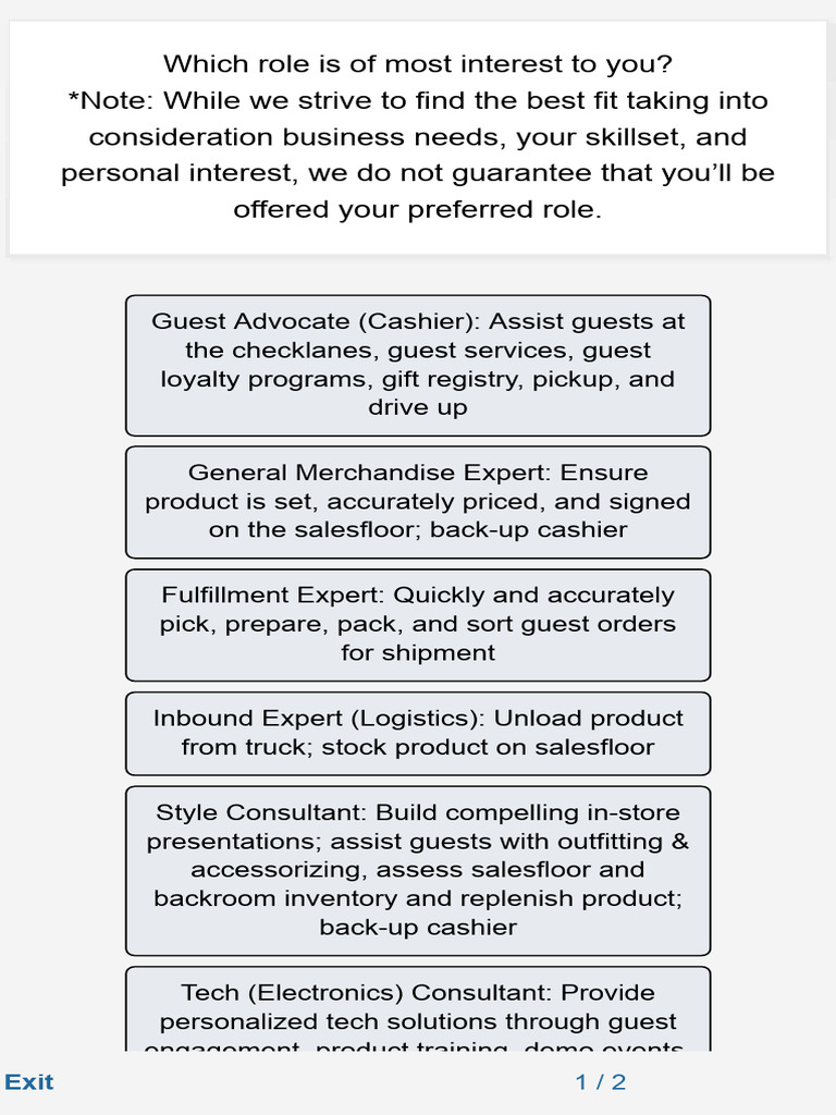 Explore Your Ideal Role Options | PDF