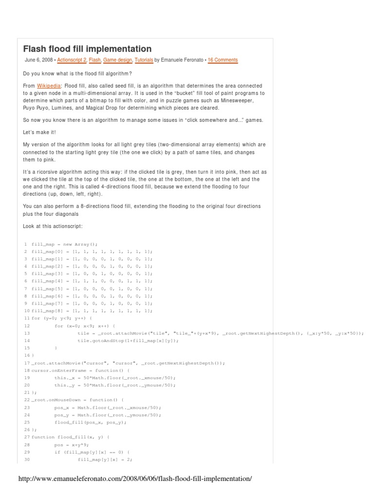 Flash Flood Fill for Game Devs | PDF | Algorithms And Data Structures ...