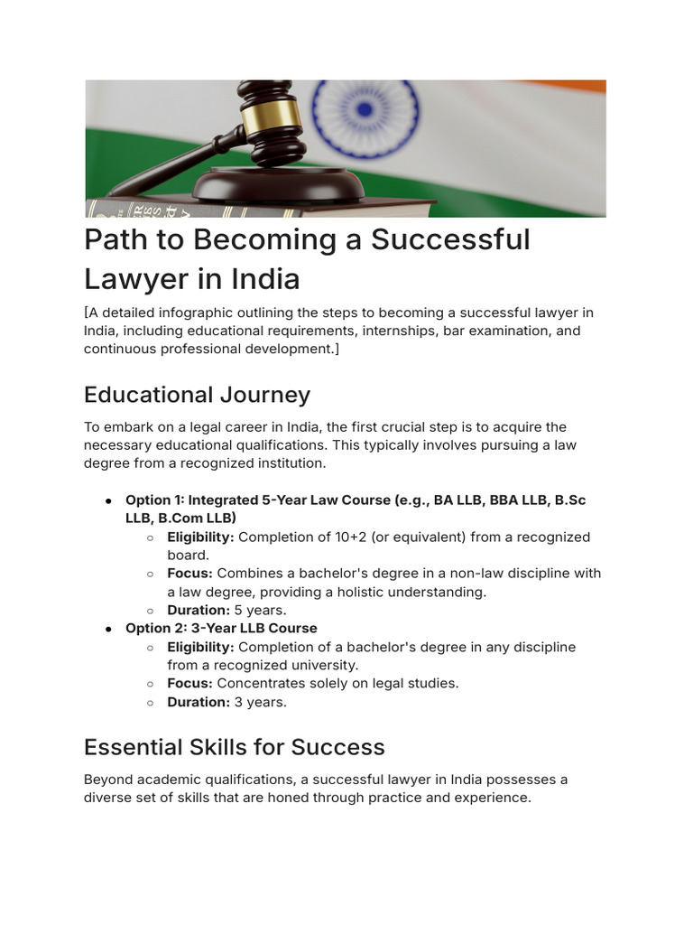 Path to Success as a Lawyer in India | PDF | Academic Degree | Lawyer