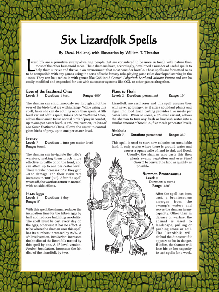 Six Spells Lizardfolk | PDF | License | Copyright