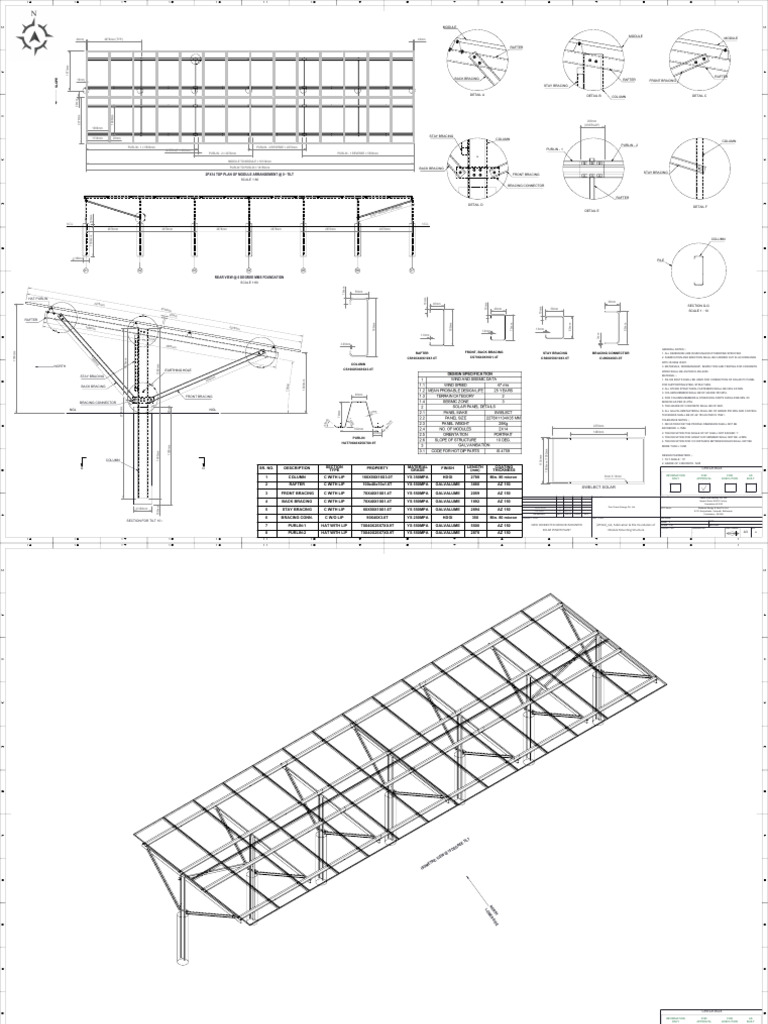 Solar Module Mounting Structure Design | PDF
