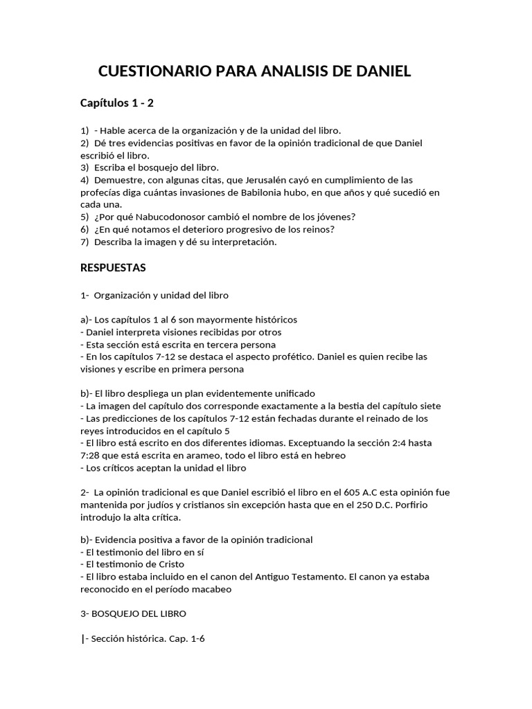 Análisis del libro de Daniel en la Biblia | PDF