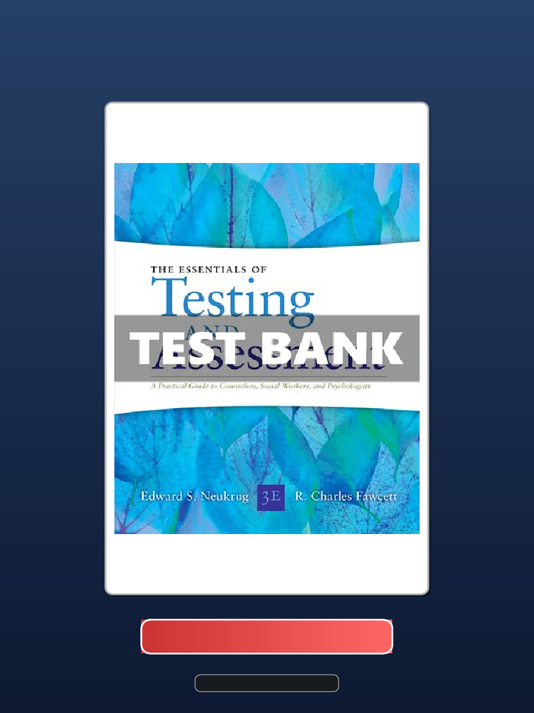 Essentials of Testing and Assessment 3 Ed Neukrug Ebook and TestBank ...