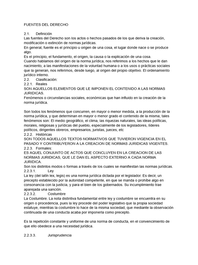 Fuentes Del Derecho | PDF | Fuentes del derecho | Caso de ley