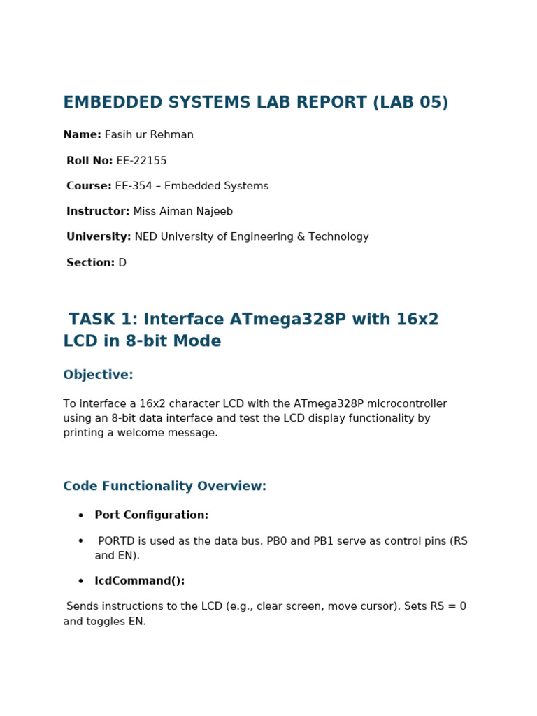 Interfacing ATmega328P with LCD | PDF | Embedded System | Cursor (User ...