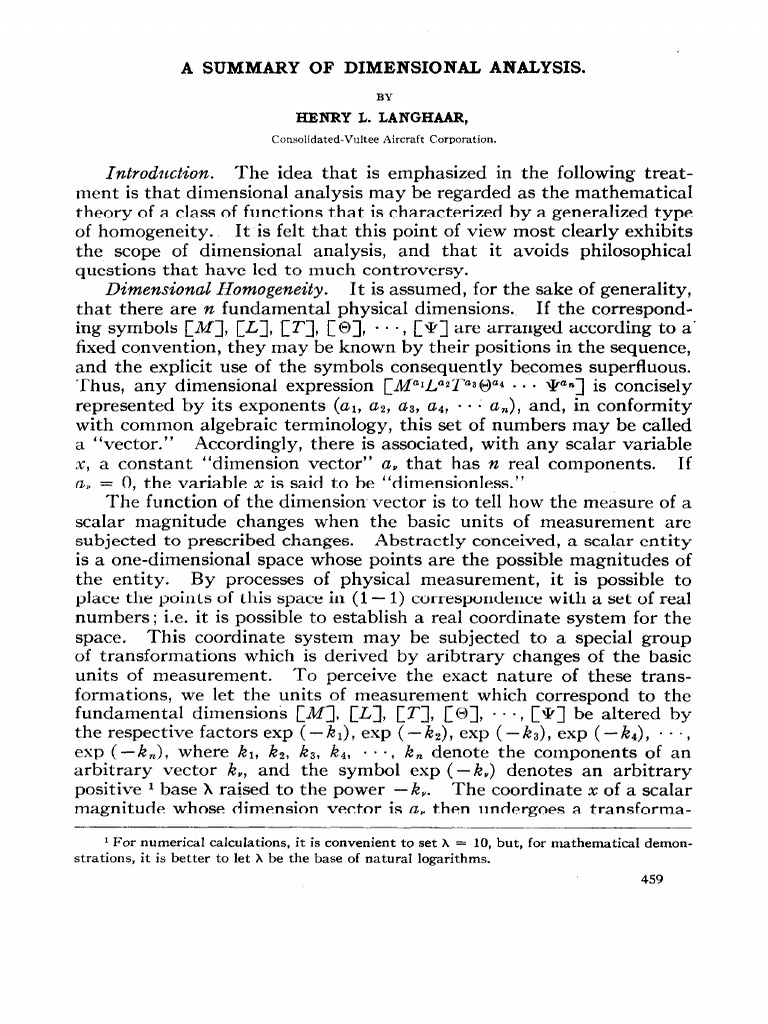 Dimensional Analysis Overview | PDF | Vector Space | Exponential Function