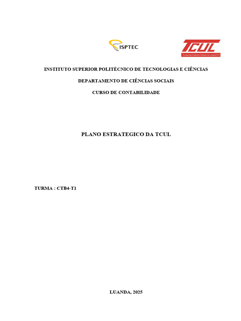 Plano Estratégico da TCUL 2025 | PDF | Transporte público | Gestão de ...