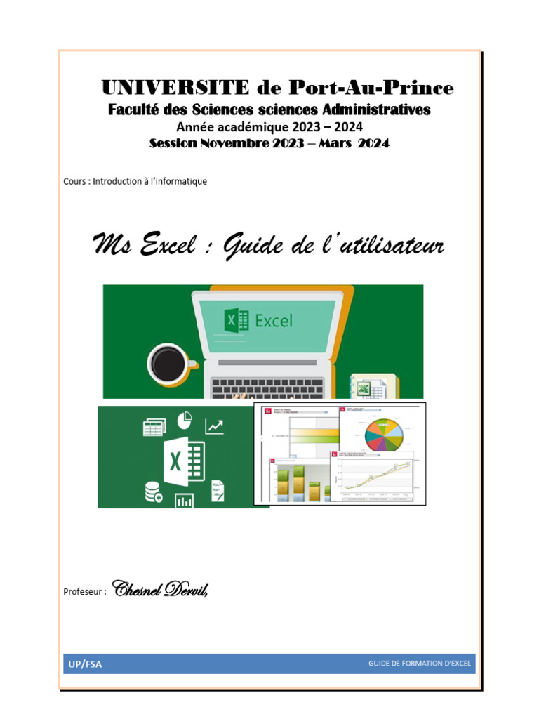 Guide de formation Excel 2024 | PDF | Microsoft Excel | Informatique
