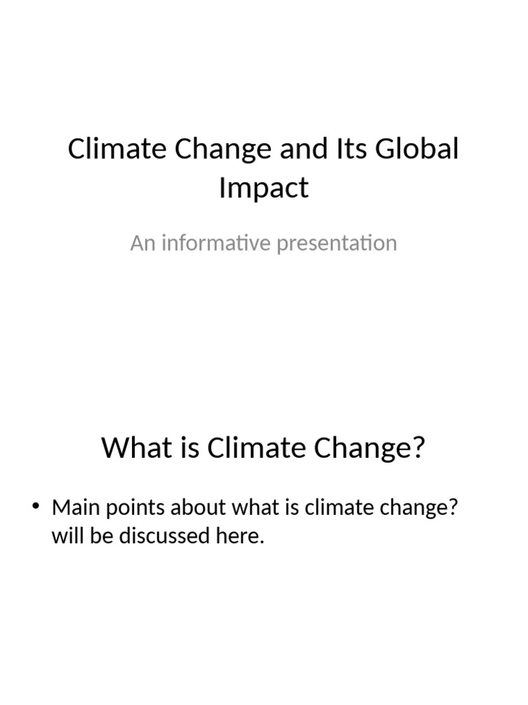 Climate Change and Its Global Impact | PDF