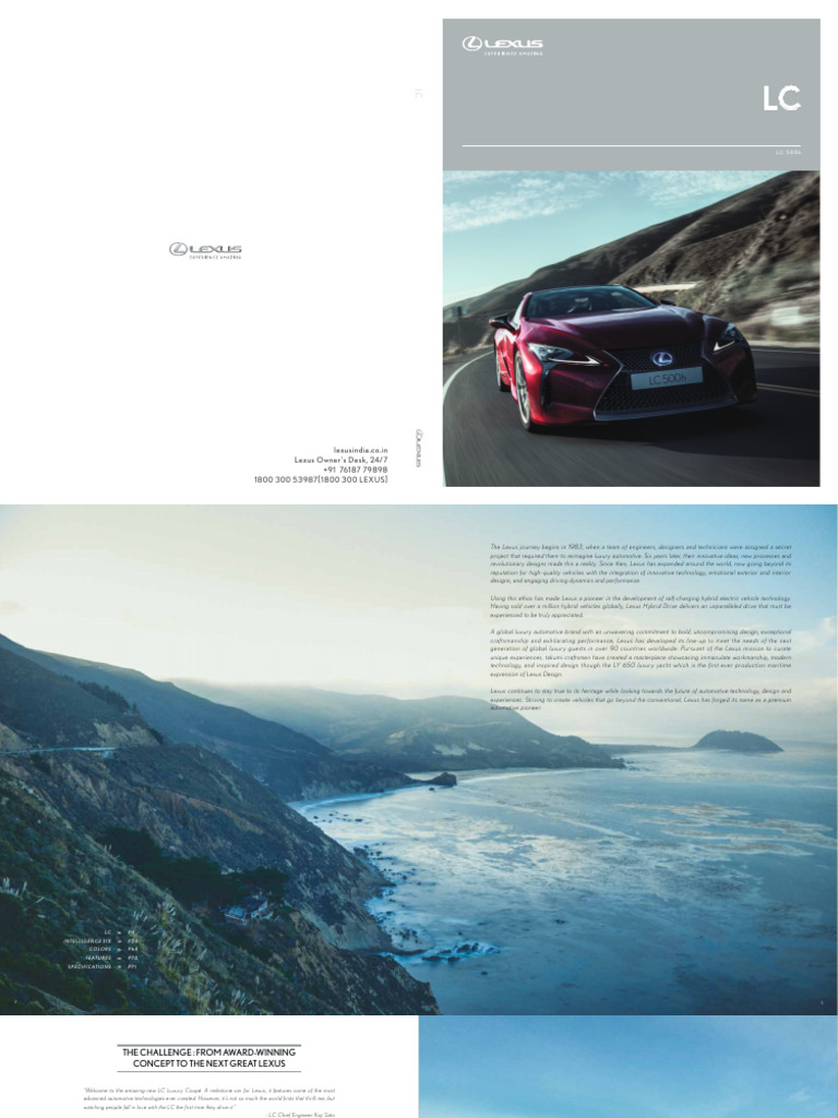 Lexus LC: Luxury Coupé Overview | PDF | Hybrid Vehicle | Lexus