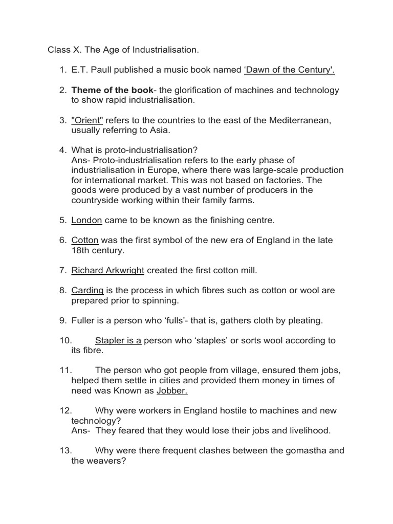 Industrialisation in England and India | PDF | Industrial Revolution ...