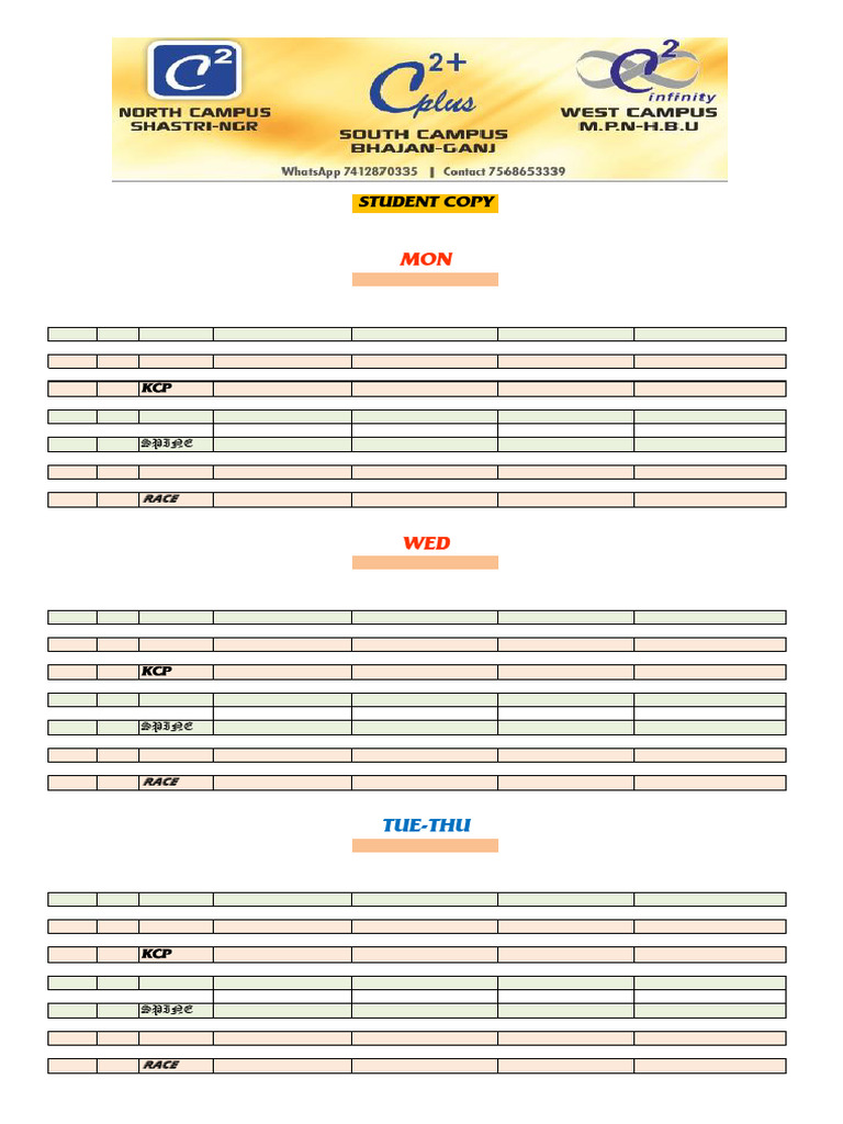 TT 23 To 28JUNE'25 Student Copy W | PDF