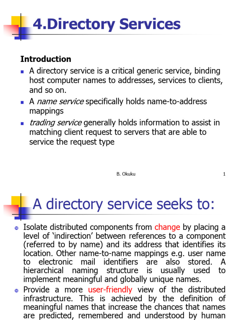 CH 9 Directory Services Rev | PDF | Cache (Computing) | Namespace